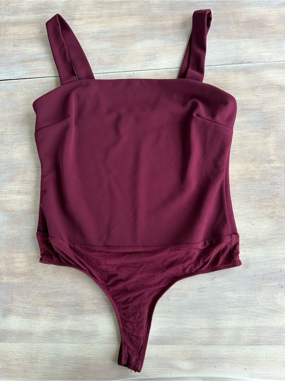 Lulu's Maroon/Purple Square-Neck Bodysuit M